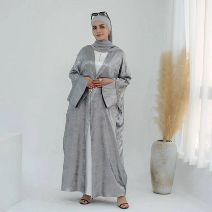 Robe Abaya ouverte en cardigan - Tissu bronzant