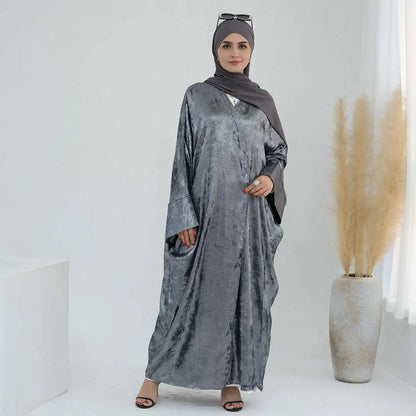 Robe Abaya ouverte en cardigan - Tissu bronzant