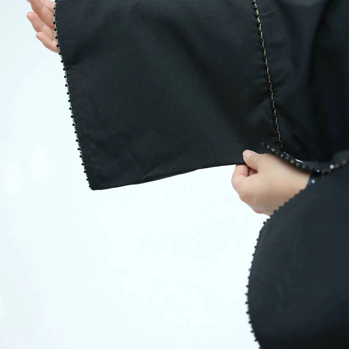 Robe Abaya ouverte avec cardigan en perles #24849