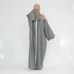 Robe Abaya ouverte avec cardigan en perles #24849