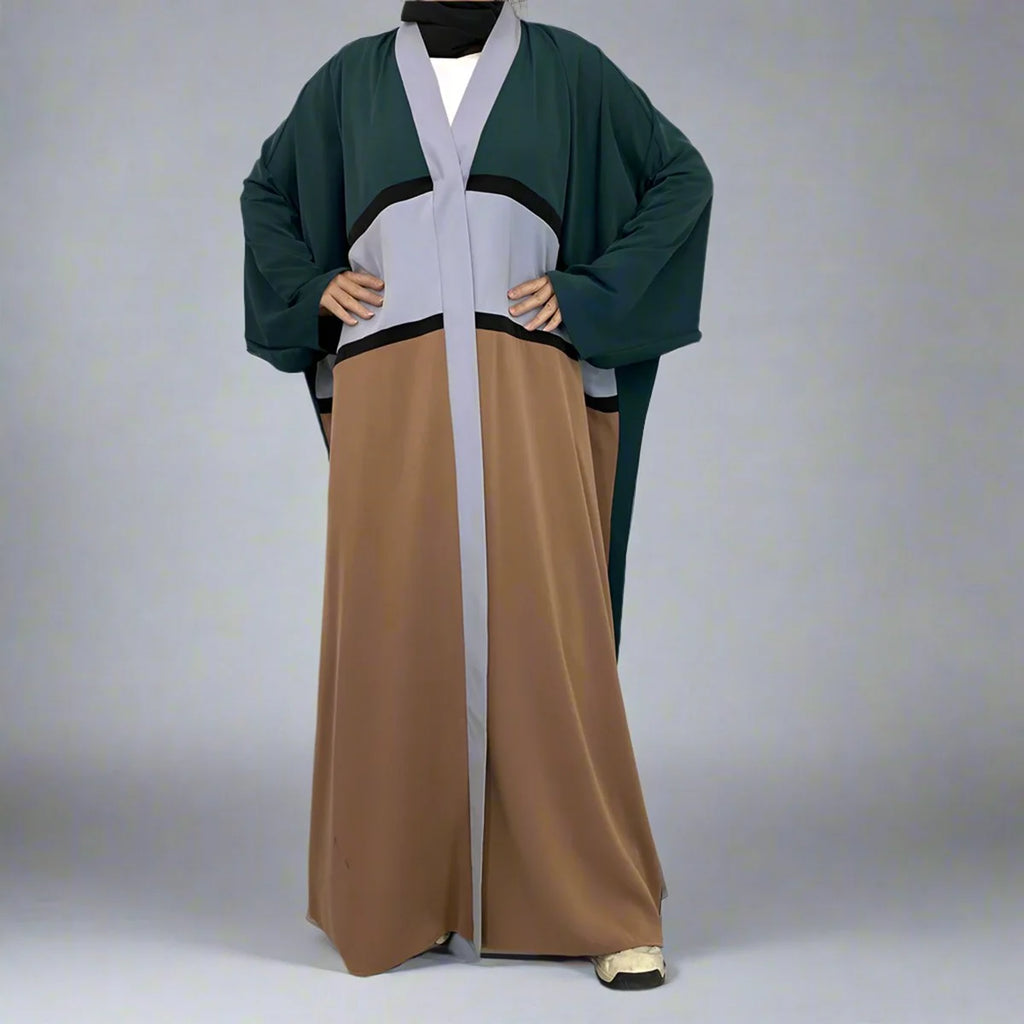 Modest Fashion Cardigan Open Abaya Dress #251459