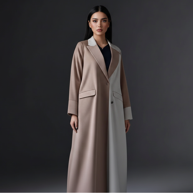 Robe Abaya ouverte à col sur mesure #25177