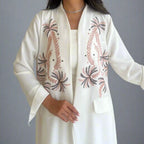 Robe Abaya ouverte avec cardigan brodé #25172