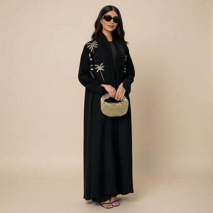 Beaded embroidery Cardigan Open Abaya Dress For Muslim Women #25226