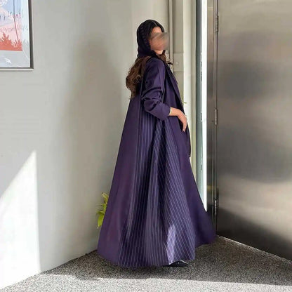Robe Abaya ouverte en cardigan - Violet - #25178