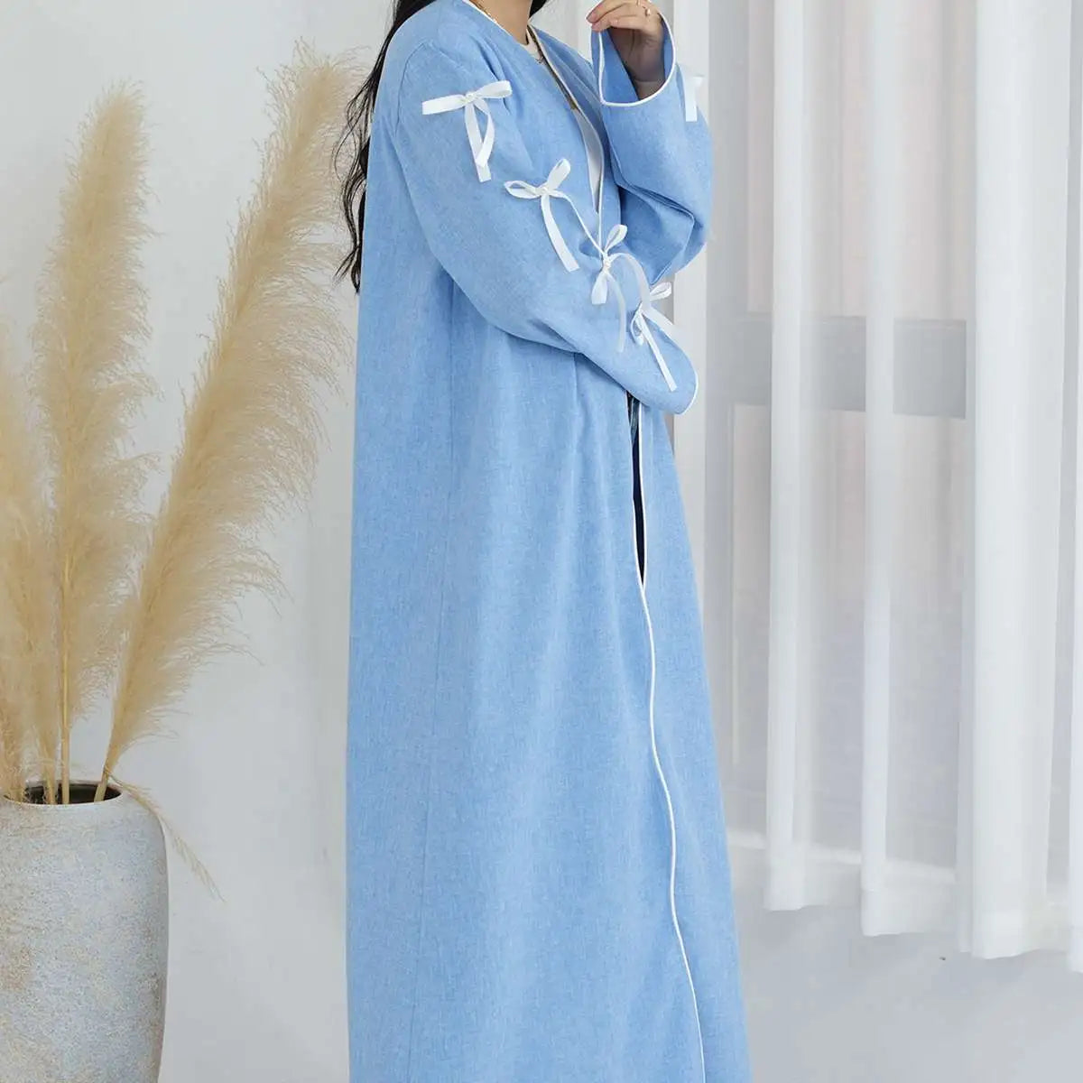 Robe Abaya ouverte à manches papillon pour femmes musulmanes