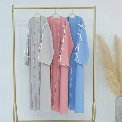 Robe Abaya ouverte à manches papillon pour femmes musulmanes
