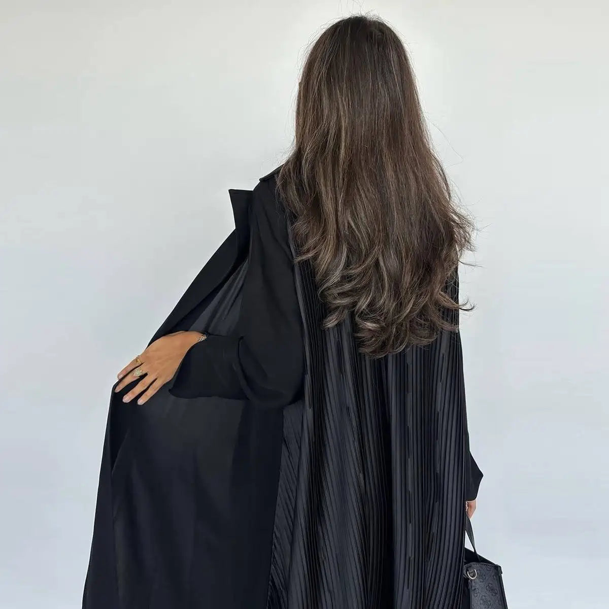 Robe Abaya ouverte en cardigan plissé #25205
