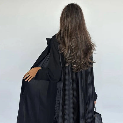 Robe Abaya ouverte en cardigan plissé #25205
