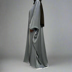 Cardigan en satin à manches chauve-souris, robe ouverte Farasha Abaya pour femmes musulmanes