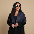 Robe Abaya ouverte en cardigan - Patchwork en denim - #25183