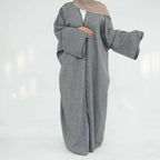 Robe Abaya ouverte avec cardigan en perles #24849