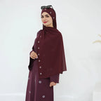 Luxury Embroidery Open Abaya Dress With Matching Hijab #251027