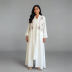 Robe Abaya ouverte avec cardigan brodé #25172