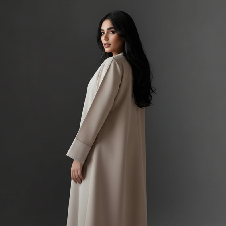Robe Abaya ouverte à col sur mesure #25177