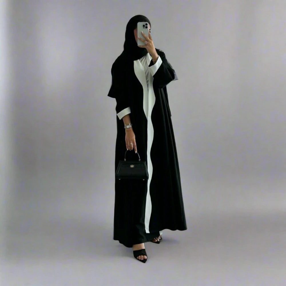 Robe Abaya ouverte style cardigan arabe de Dubaï #25220