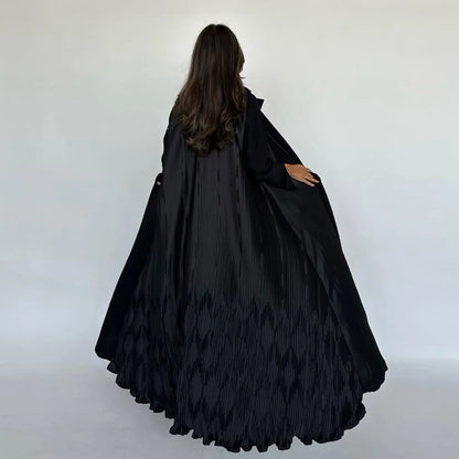 Robe Abaya ouverte en cardigan plissé #25205