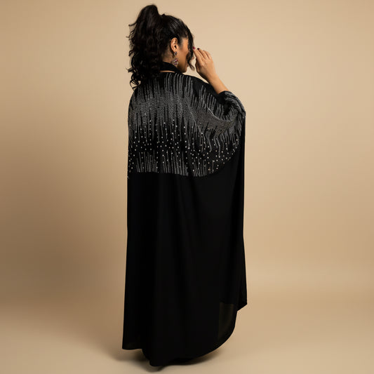 Muslim Women Hotfix Rhinestone Cardigan Open Abaya Dress #25212