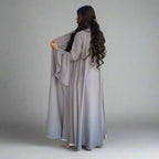 Robe Abaya ouverte à manches volantées pour femmes musulmanes