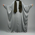 Cardigan en satin à manches chauve-souris, robe ouverte Farasha Abaya pour femmes musulmanes