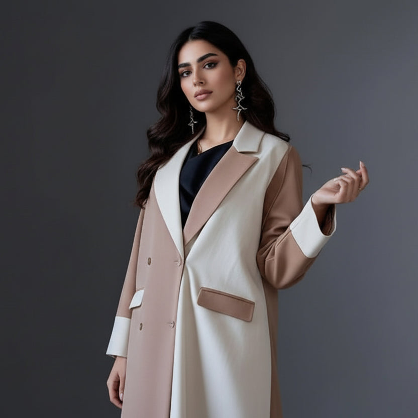 Robe Abaya ouverte à col sur mesure #25177