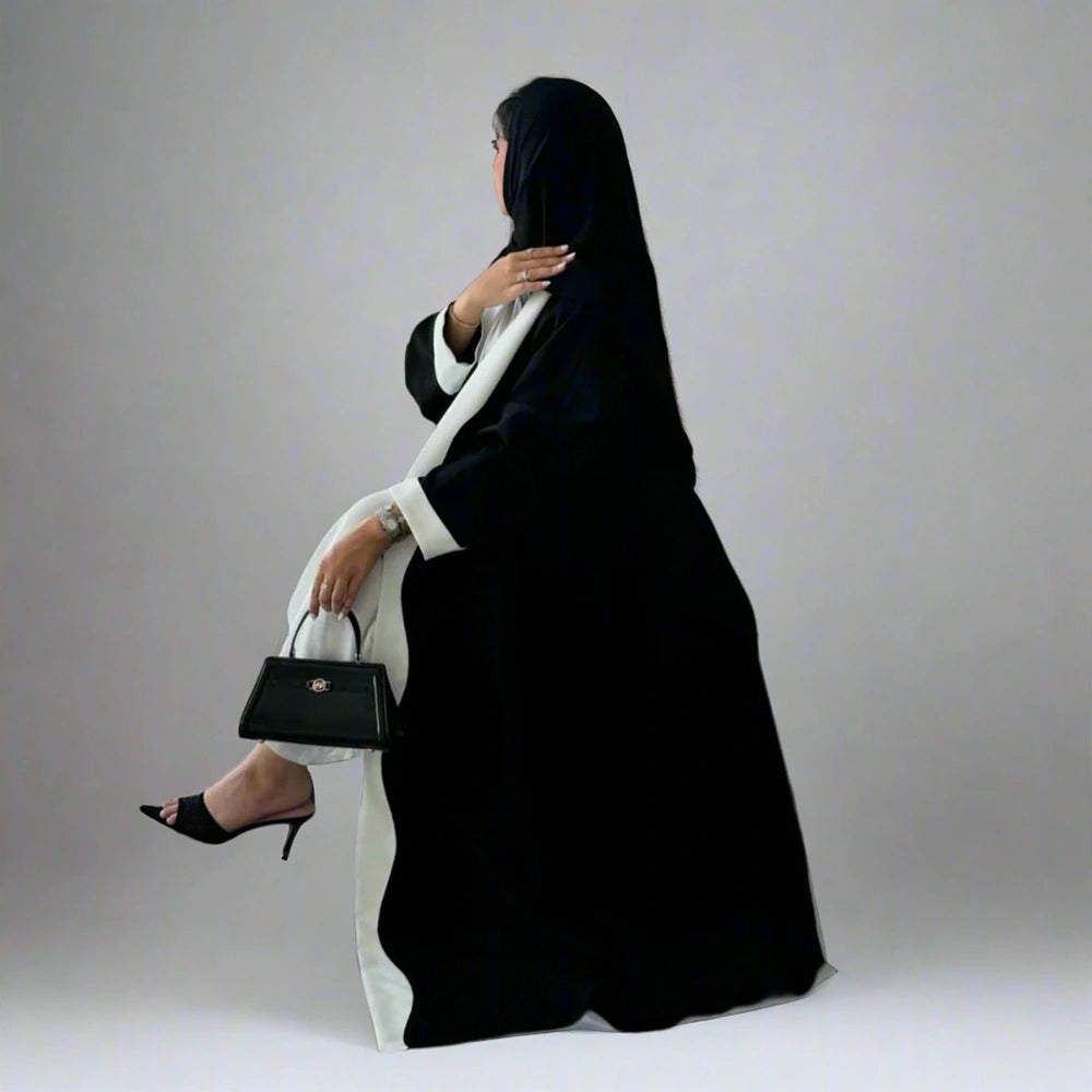 Robe Abaya ouverte style cardigan arabe de Dubaï #25220