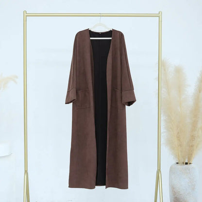 Cardigan en velours ouvert pour l'hiver et l'automne