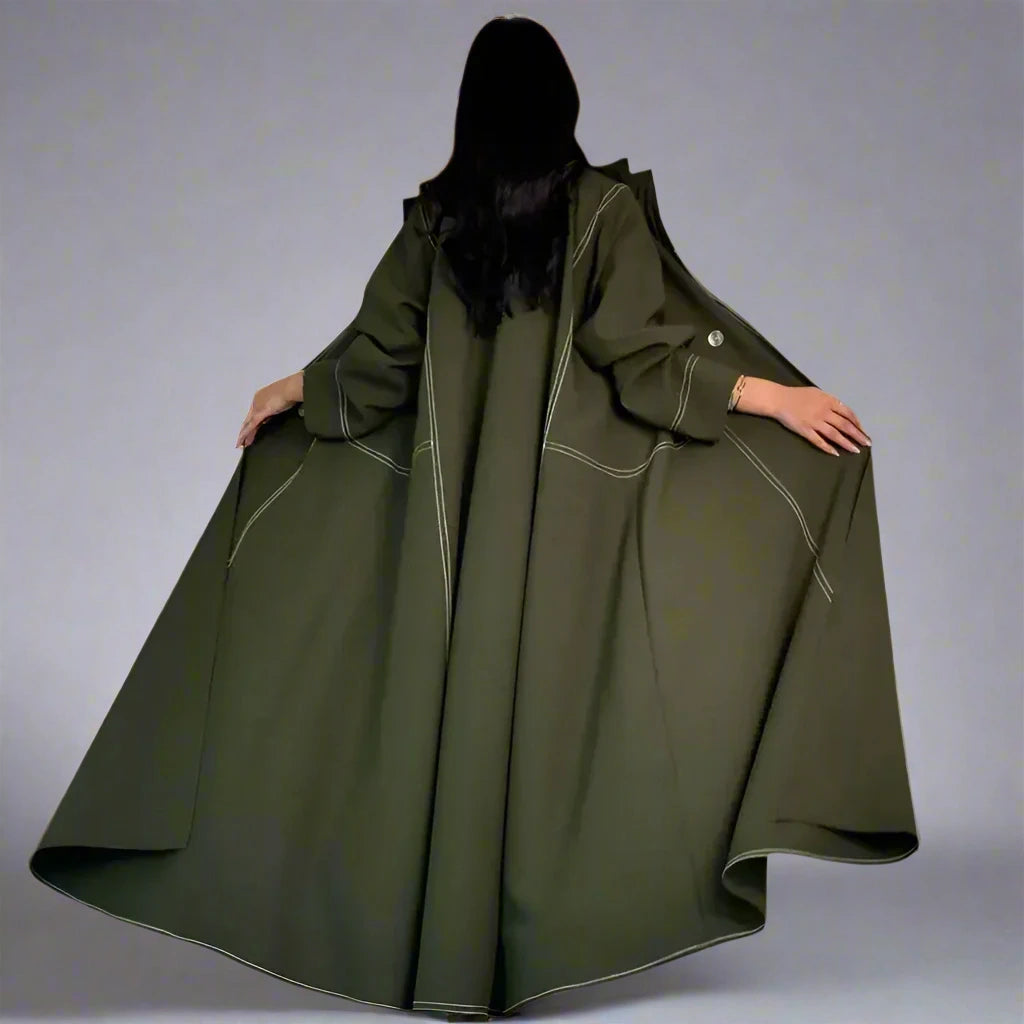 Robe Abaya ouverte à double boutonnage