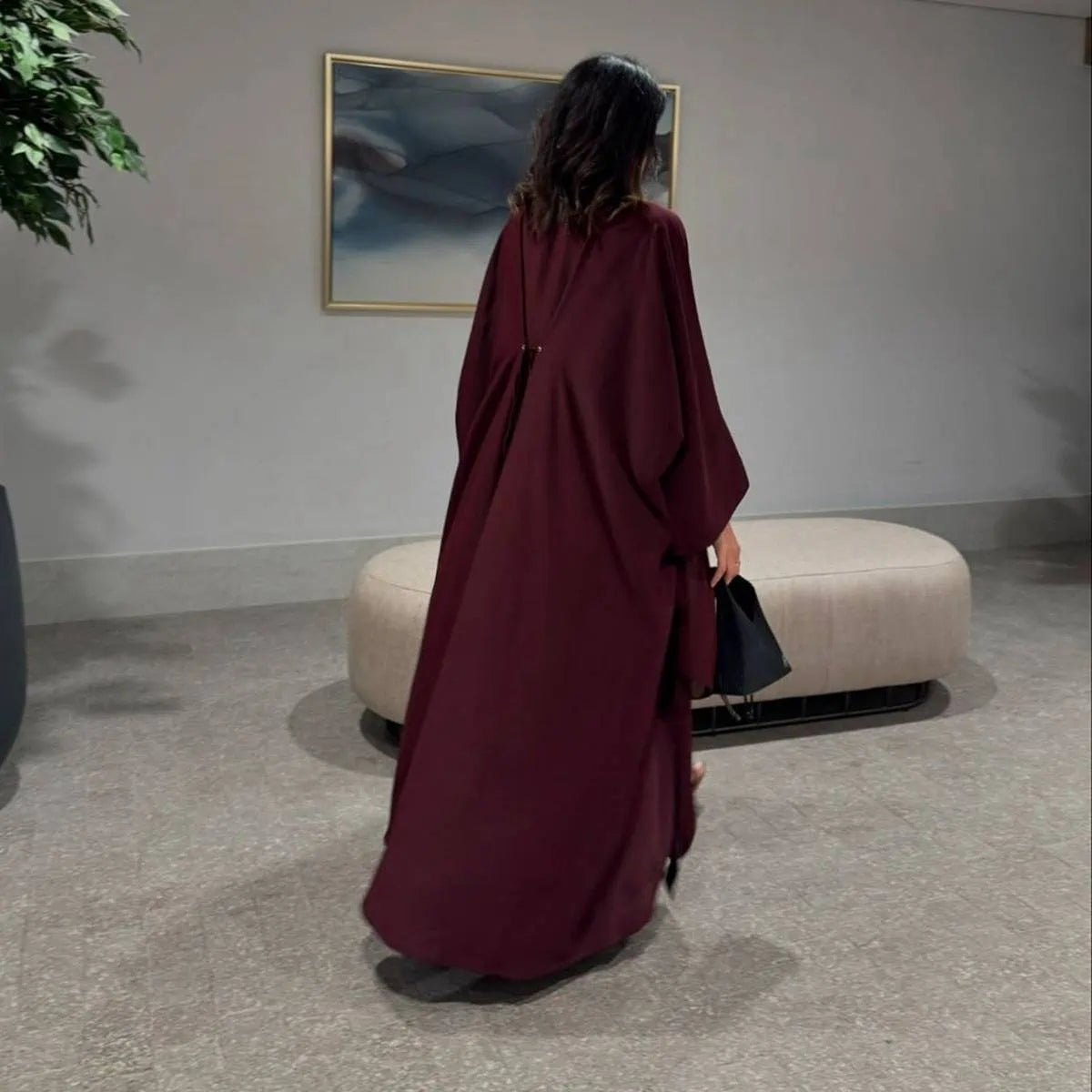 Robe Abaya ouverte en cardigan froissé #25174