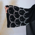 Hand-stitched Beads Nida Open Abaya Dress #25864