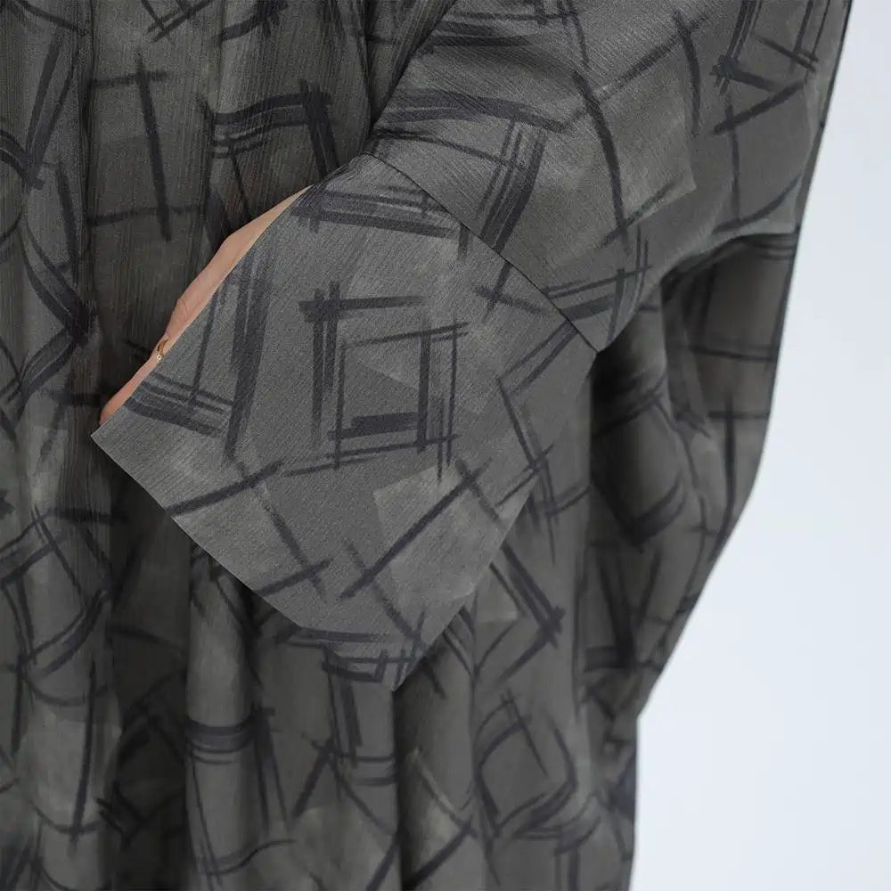 Robe abaya ouverte à imprimé cardigan Moyen-Orient Dubaï #25983