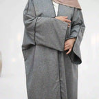 Robe Abaya ouverte avec cardigan en perles #24849