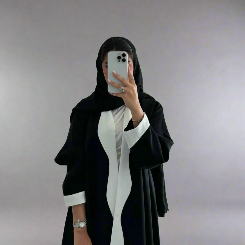 Robe Abaya ouverte style cardigan arabe de Dubaï #25220