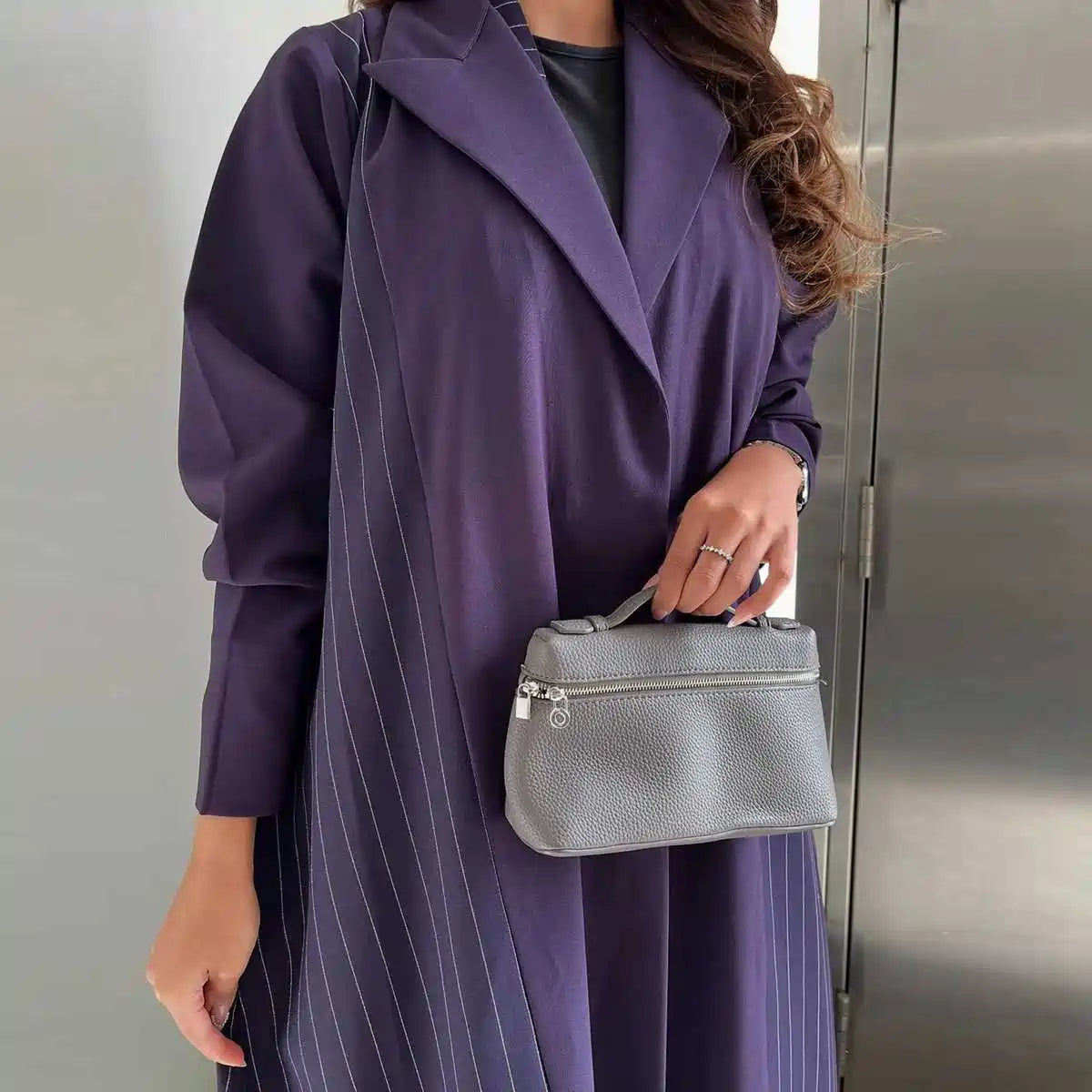 Robe Abaya ouverte en cardigan - Violet - #25178