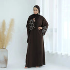 Hand-stitched Beads Nida Open Abaya Dress #25864