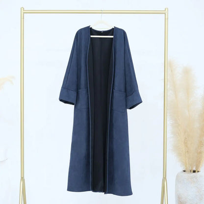 Cardigan en velours ouvert pour l'hiver et l'automne