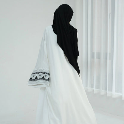 Robe Abaya ouverte avec cardigan brodé #25844