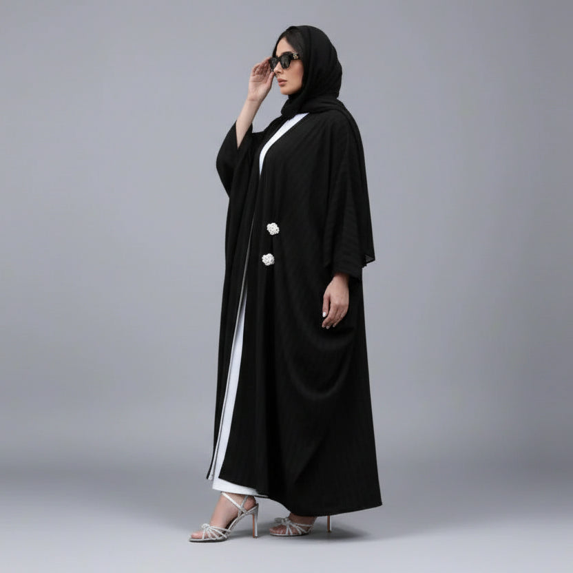 Robe Abaya ouverte en cardigan pour femmes musulmanes #25077