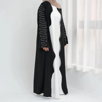 Robe Abaya ouverte à manches brodées Nida Cardigan #24887
