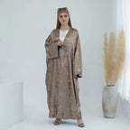 Robe Abaya ouverte en cardigan - Tissu bronzant