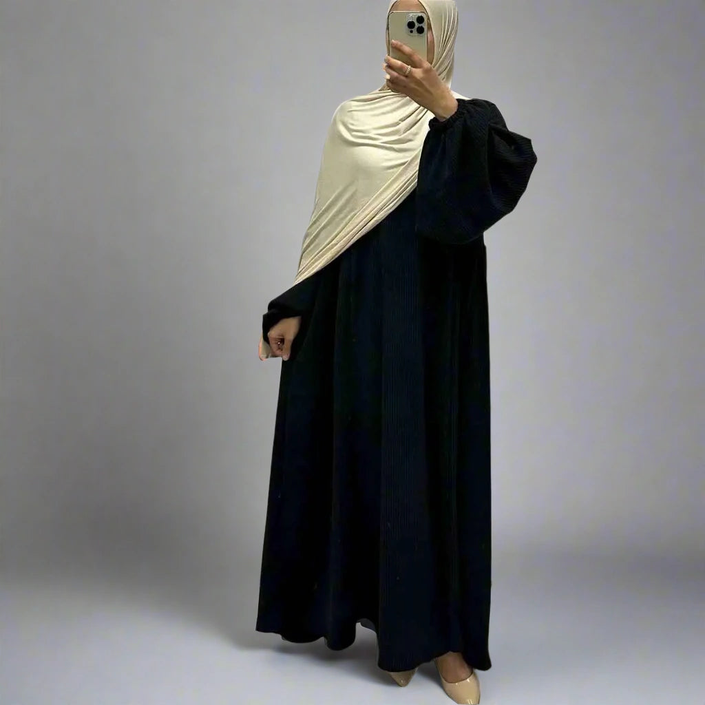 Robe Abaya en velours côtelé épais pour l'hiver et l'automne