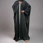 Cardigan en satin à manches chauve-souris, robe ouverte Farasha Abaya pour femmes musulmanes