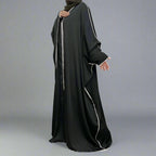 Cardigan en satin à manches chauve-souris, robe ouverte Farasha Abaya pour femmes musulmanes