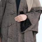 Muslim Women Reversible Double-sided Jacquard Open Abaya Dress #26B012