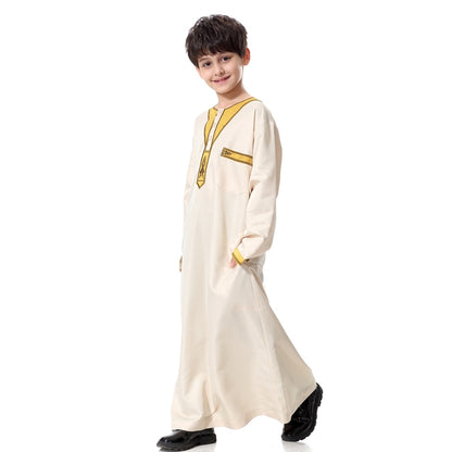 Thobe Thawb brodé arabe pour garçon musulman