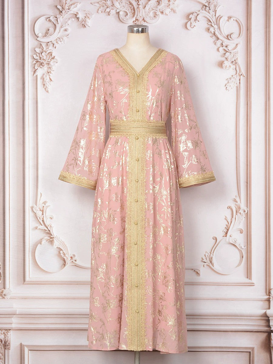 Robe de l'Aïd pour femmes arabes du Moyen-Orient, caftan bronzant