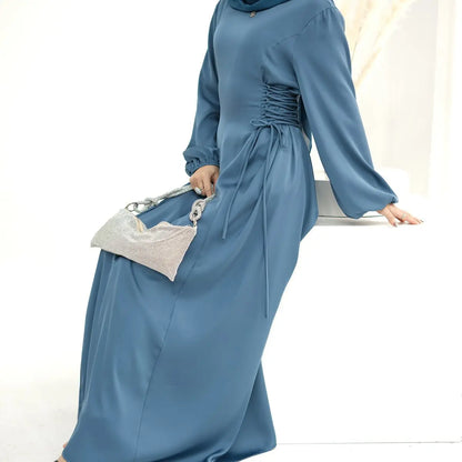Robe Abaya en satin pour femmes musulmanes