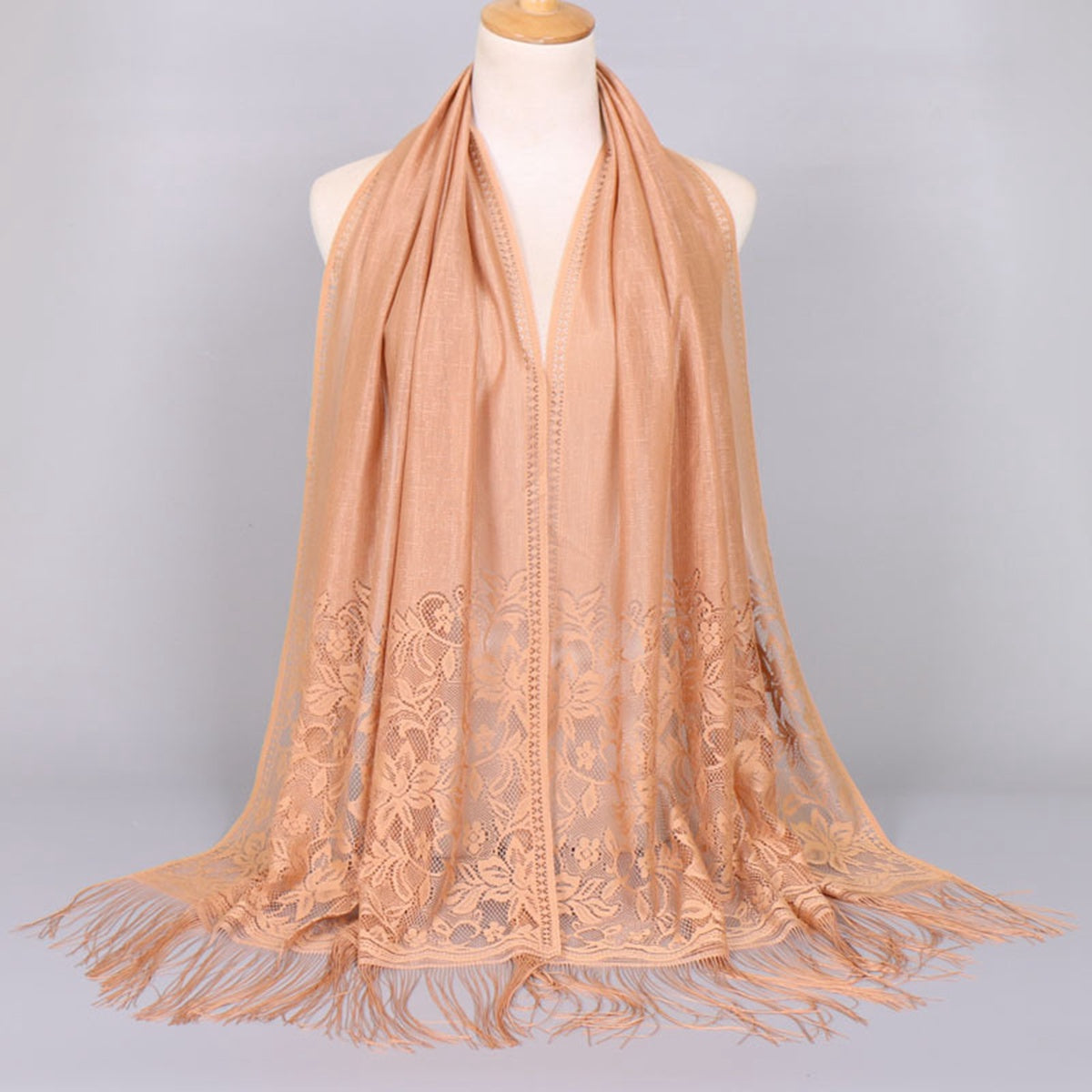 Muslim Women Lace Hollow Tassel Hijab Scarf #26VS069