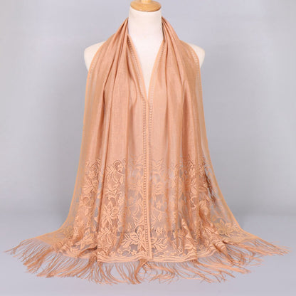 Muslim Women Lace Hollow Tassel Hijab Scarf #26VS069