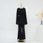 Muslim Women Daily Wear 2 Pieces Set Tops And Pants Suit Set #251131